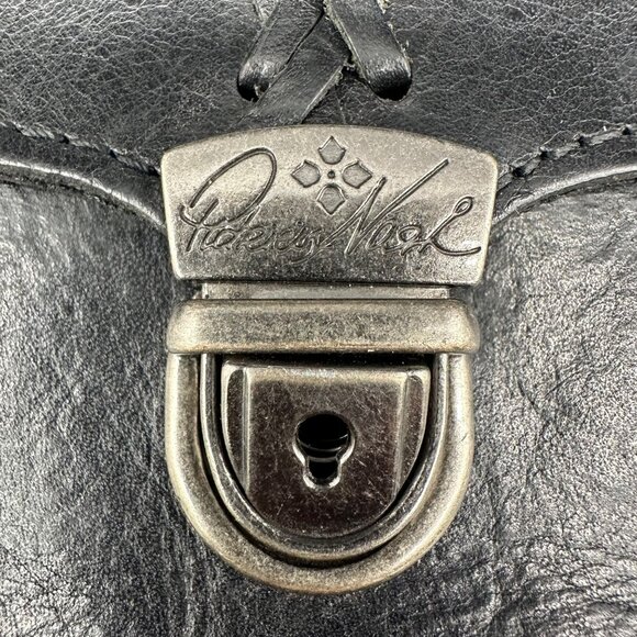 Patricia Nash Black Leather Crossbody Shoulder Bag Purse Removable Strap Clutch - Picture 5 of 14